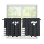 White Brick Puzzle Video Game Print Tier Curtains