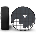 White Brick Puzzle Video Game Print Tire Cover