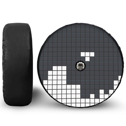 White Brick Puzzle Video Game Print Tire Cover With Camera Hole
