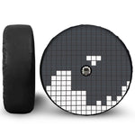 White Brick Puzzle Video Game Print Tire Cover With Camera Hole