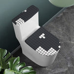 White Brick Puzzle Video Game Print Toilet Lid And Tank Cover Set