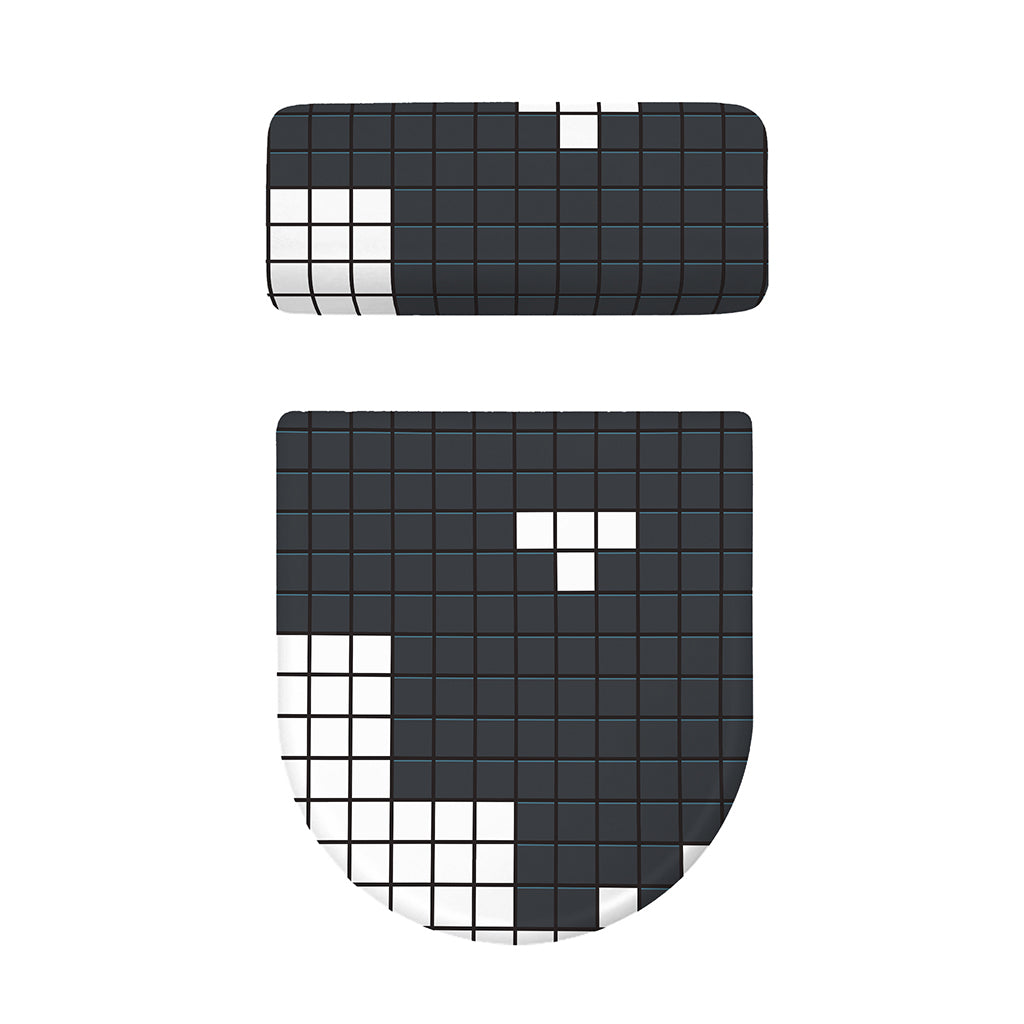 White Brick Puzzle Video Game Print Toilet Lid And Tank Cover Set