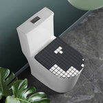 White Brick Puzzle Video Game Print Toilet Lid Cover