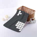 White Brick Puzzle Video Game Print Towel