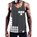 White Brick Puzzle Video Game Print Men's Workout Tank Top