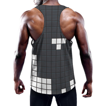White Brick Puzzle Video Game Print Training Tank Top