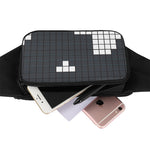 White Brick Puzzle Video Game Print Waist Bag