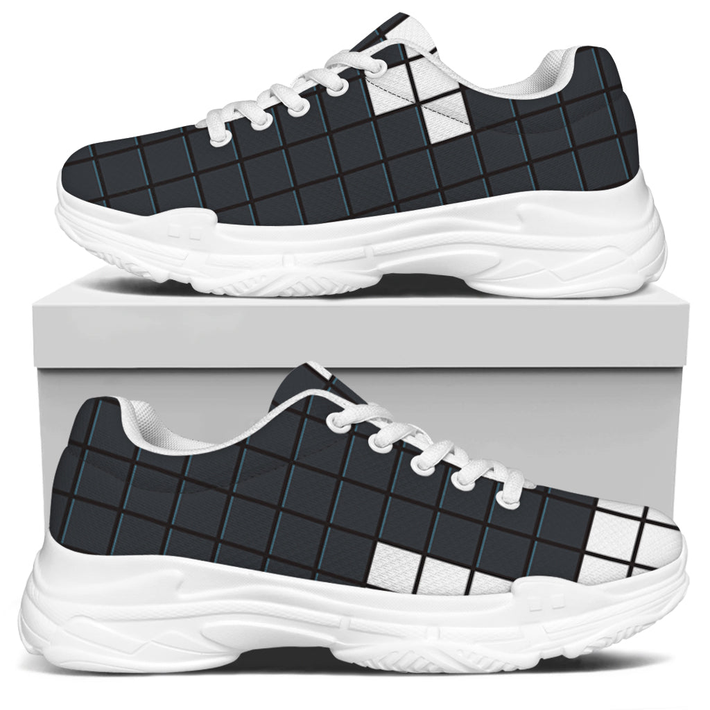 White Brick Puzzle Video Game Print White Chunky Shoes