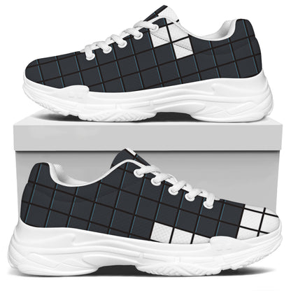 White Brick Puzzle Video Game Print White Chunky Shoes