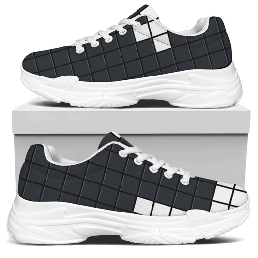 White Brick Puzzle Video Game Print White Chunky Shoes