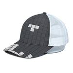 White Brick Puzzle Video Game Print White Mesh Trucker Cap