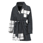 White Brick Puzzle Video Game Print Women's Bathrobe