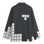 White Brick Puzzle Video Game Print Women's Blazer