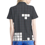 White Brick Puzzle Video Game Print Women's Polo Shirt