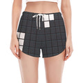 White Brick Puzzle Video Game Print Women's Split Running Shorts