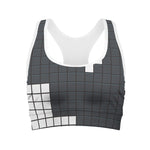 White Brick Puzzle Video Game Print Women's Sports Bra