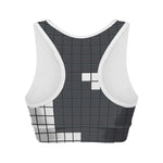 White Brick Puzzle Video Game Print Women's Sports Bra
