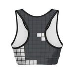 White Brick Puzzle Video Game Print Women's Sports Bra