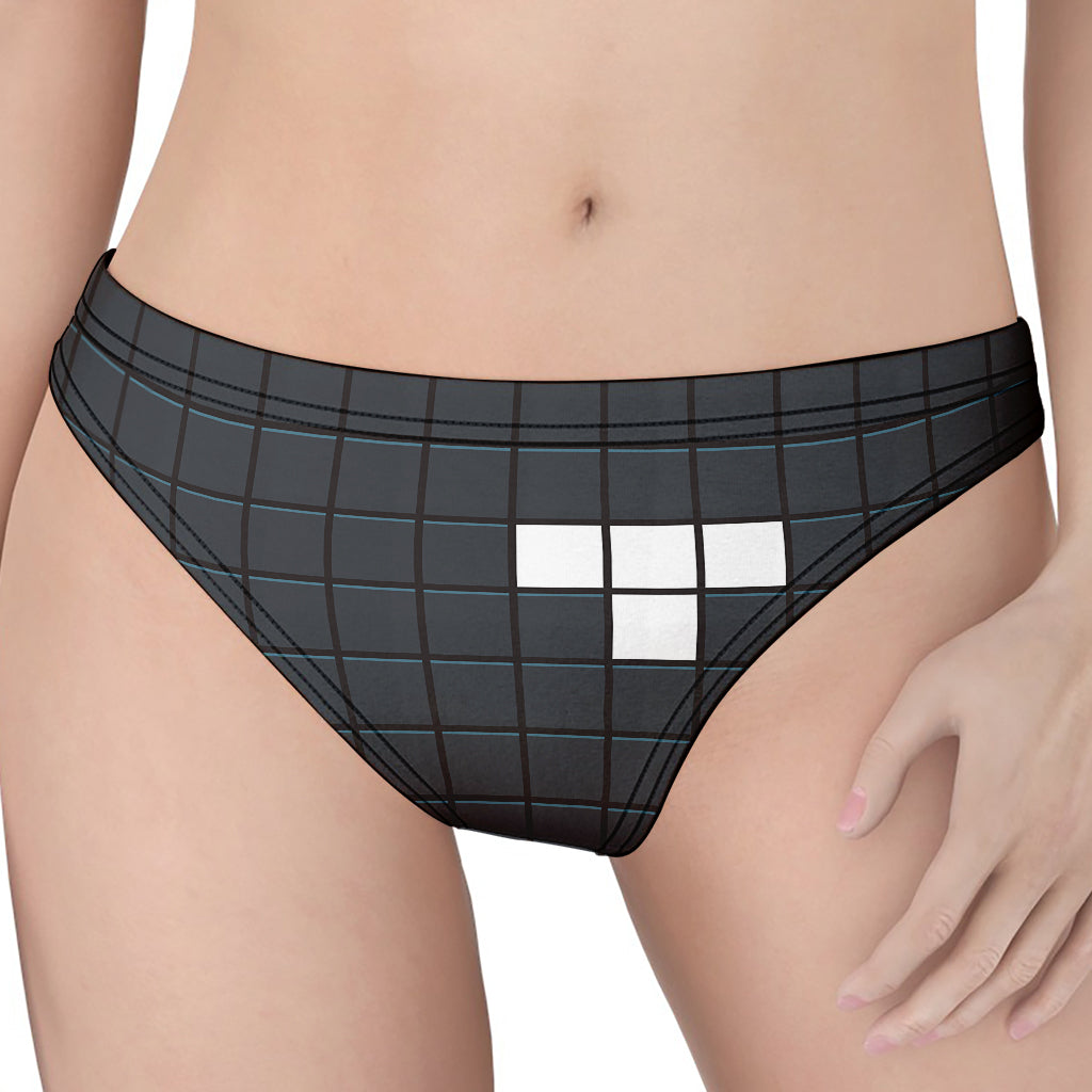 White Brick Puzzle Video Game Print Women's Thong