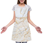 White Brown Grunge Marble Print Adjustable Apron