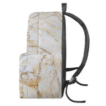 White Brown Grunge Marble Print Backpack