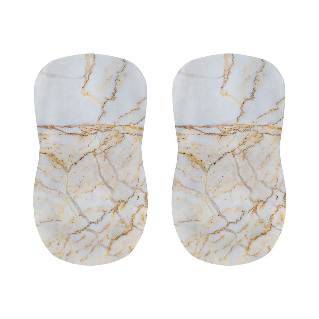 White Brown Grunge Marble Print Bar Stool Covers
