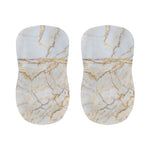 White Brown Grunge Marble Print Bar Stool Covers