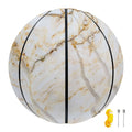 White Brown Grunge Marble Print Basketball