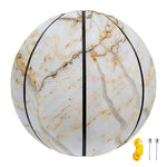 White Brown Grunge Marble Print Basketball