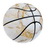 White Brown Grunge Marble Print Basketball
