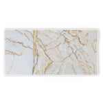 White Brown Grunge Marble Print Beach Towel