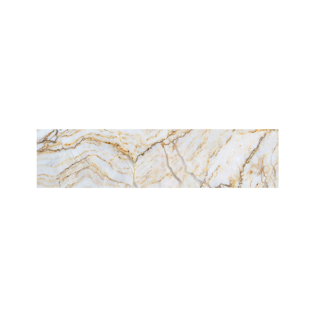 White Brown Grunge Marble Print Bed Runner