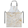 White Brown Grunge Marble Print Bib Apron With Pocket