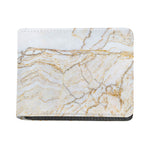 White Brown Grunge Marble Print Bifold Wallet