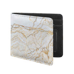 White Brown Grunge Marble Print Bifold Wallet