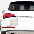 White Brown Grunge Marble Print Car Sticker