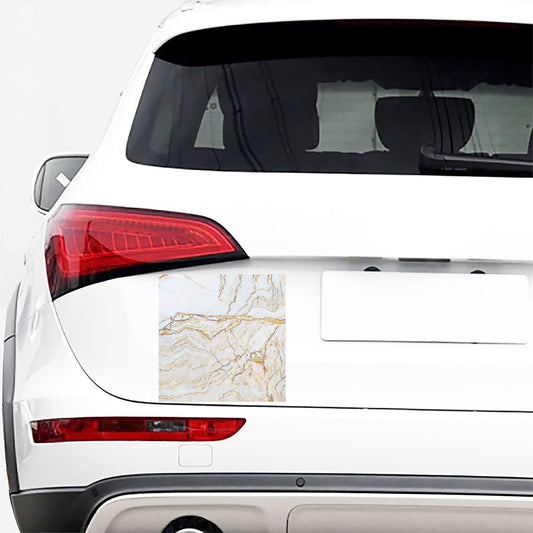 White Brown Grunge Marble Print Car Sticker