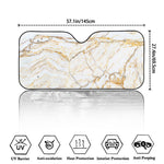 White Brown Grunge Marble Print Car Windshield Sun Shade