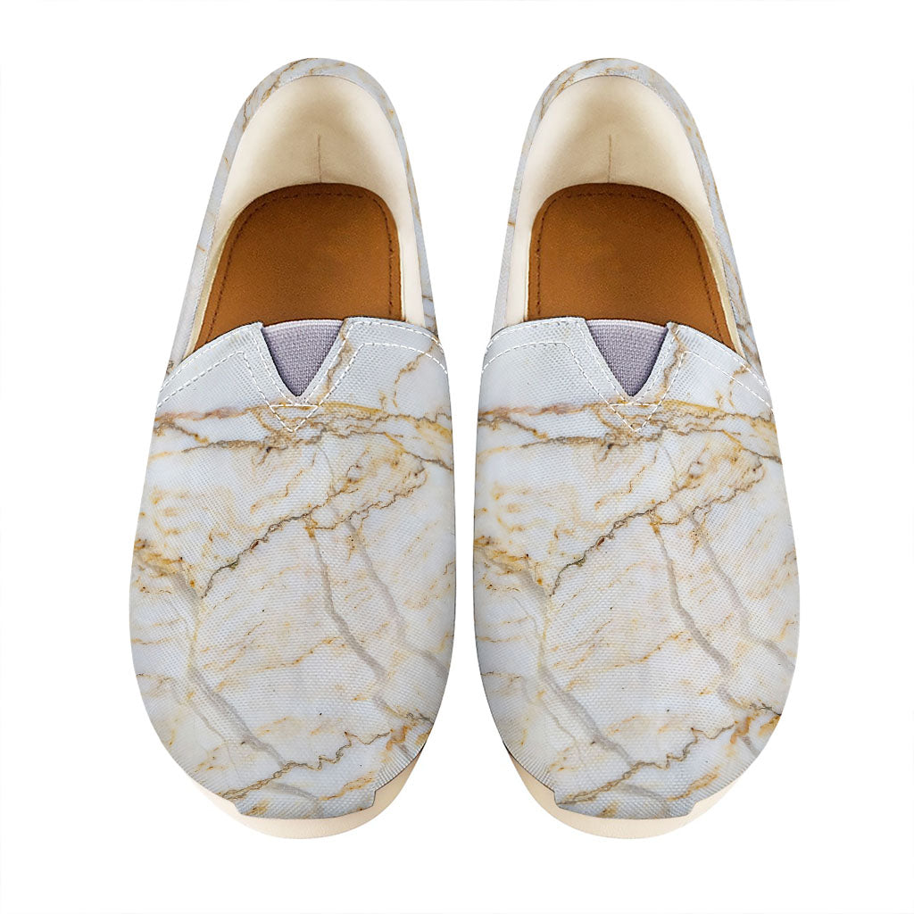 White Brown Grunge Marble Print Casual Shoes