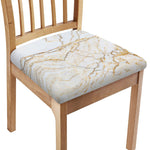 White Brown Grunge Marble Print Chair Cushion Cover