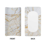 White Brown Grunge Marble Print Changing Pad Cover