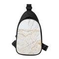 White Brown Grunge Marble Print Sling Bag