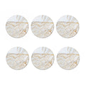 White Brown Grunge Marble Print Coaster Set