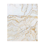 White Brown Grunge Marble Print Curtain