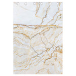 White Brown Grunge Marble Print Curtain