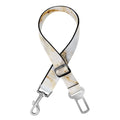 White Brown Grunge Marble Print Dog Seat Belt