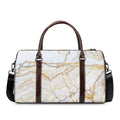 White Brown Grunge Marble Print Duffel Bag