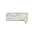White Brown Grunge Marble Print Extended Mouse Pad