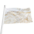 White Brown Grunge Marble Print Flag