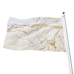 White Brown Grunge Marble Print Flag
